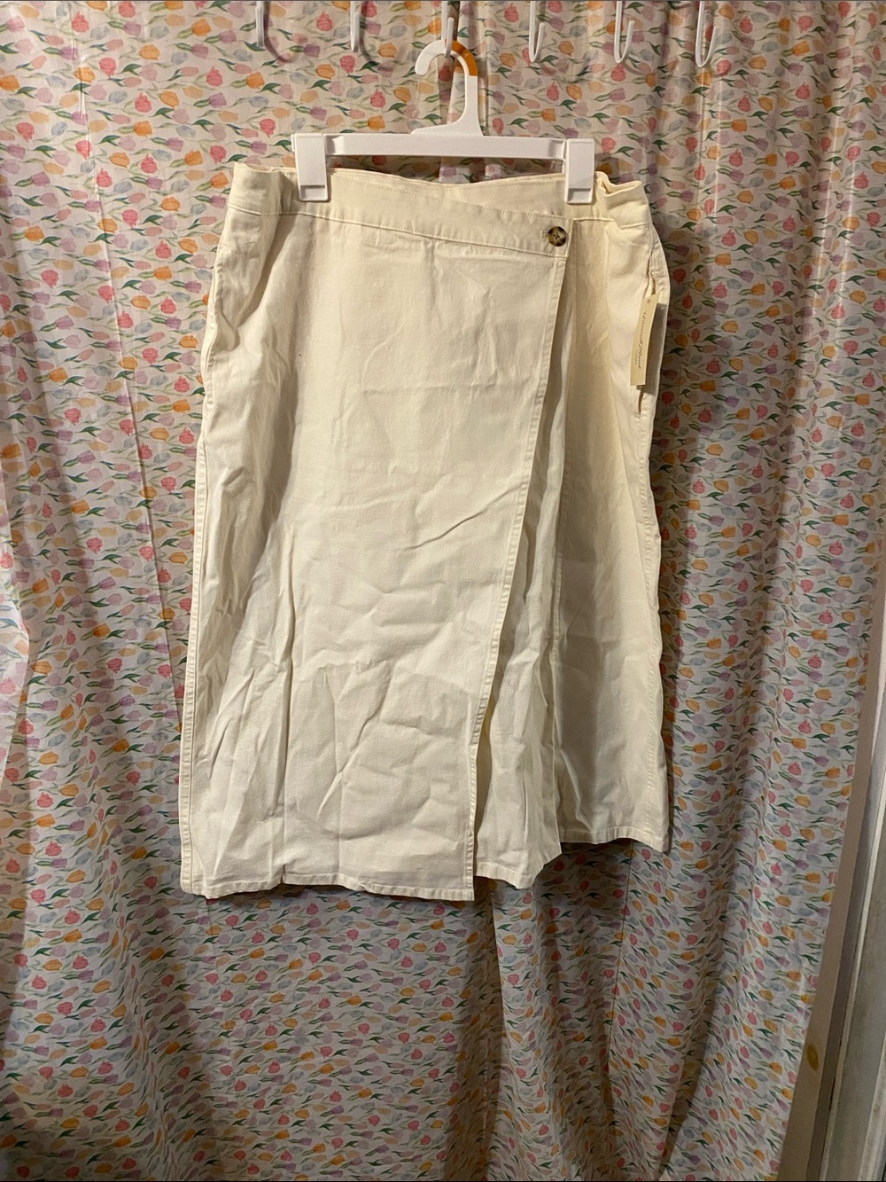 Universal Thread Cream Wrap Midi Skirt